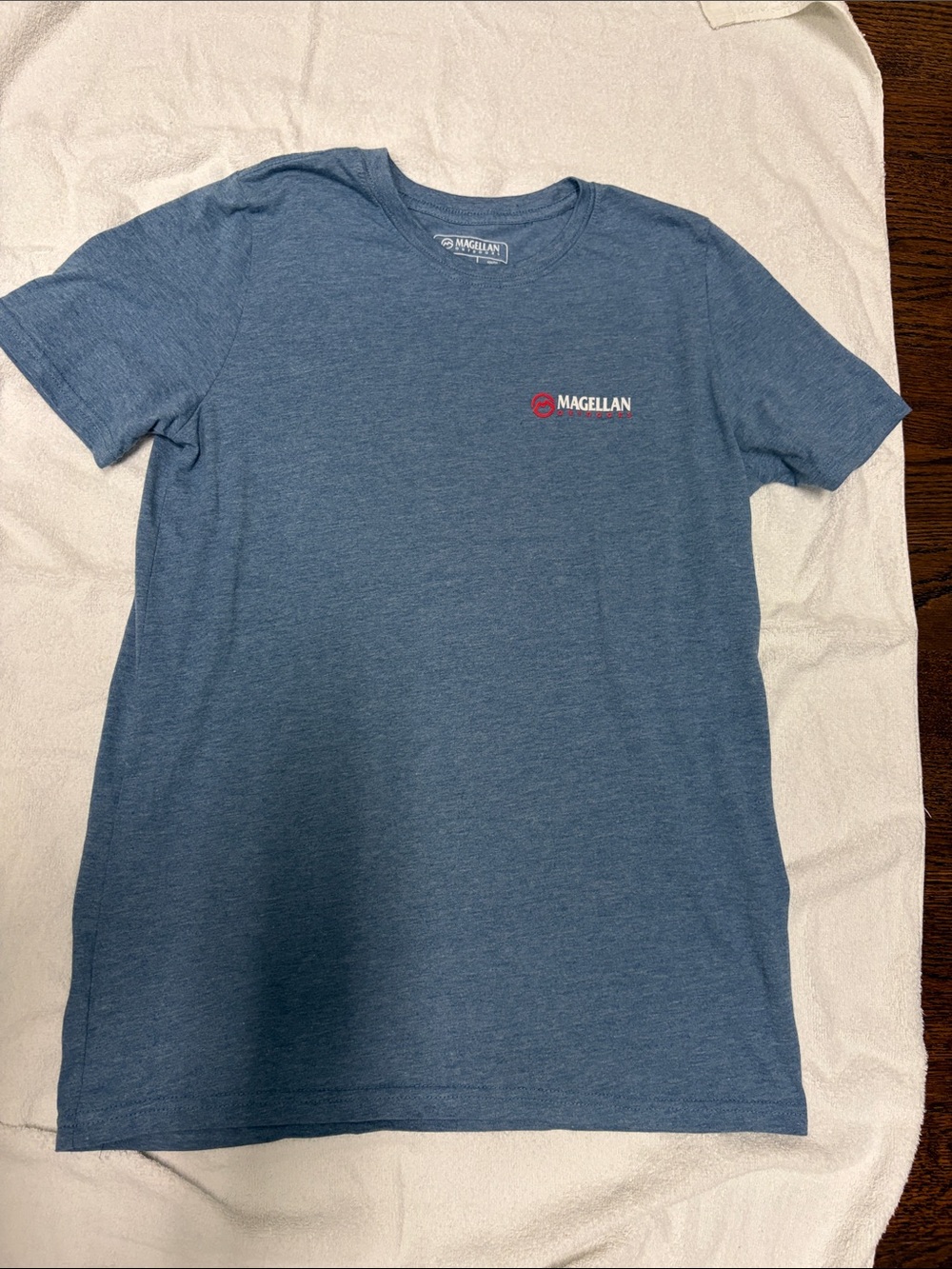 Magellan Outdoors Heather Blue Short Sleeve Logo Tee for Kids